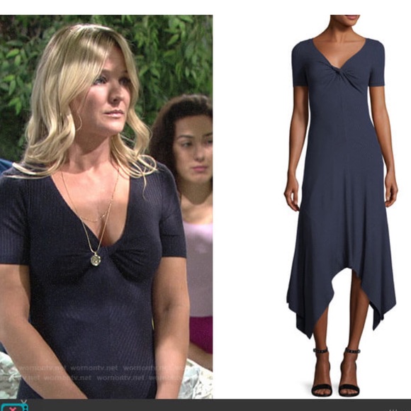 A.L.C. Dresses & Skirts - A.L.C Reva blue ribbed knot dress size S